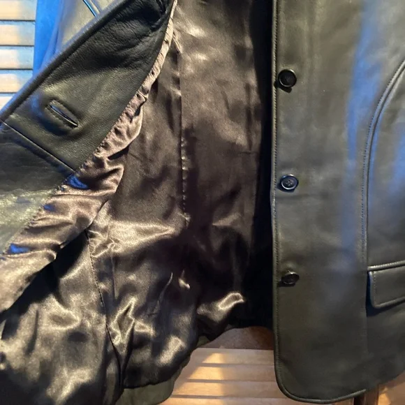 Max USA Chocolate Brown Buttery Soft Genuine Leather Blade Collar Jacket
